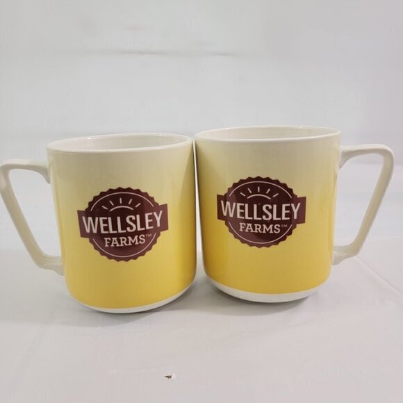 Wellsley Farms 12 Oz Porcelain Coffee Tea Mugs Cup – Set of 2 - Picture 14 of 14